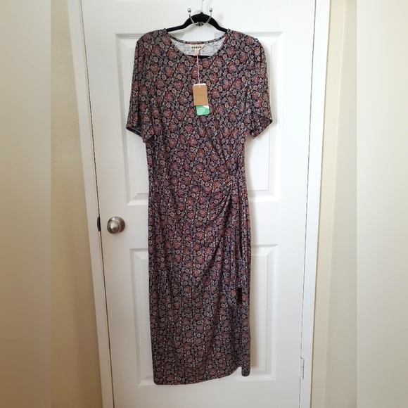 NWT Boden Black & Rust Floral Pattern Dress Women's Size 20-22 - Picture 1 of 10